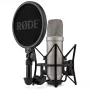 Studijinis kondensatorinis mikrofonas RØDE NT1‑A 5th Gen — kardioidinis, XLR/USB, 24/32 bitų, iki 192 kHz, maks. SPL 142 dB, sidabrinis