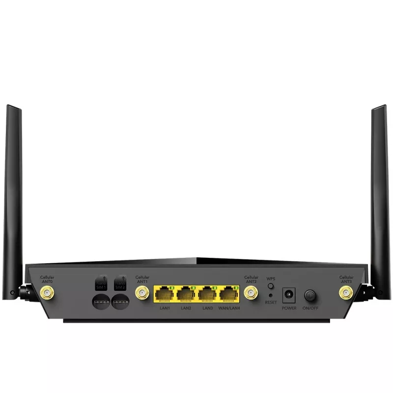 Stalinis belaidis maršrutizatorius Cudy P5 — Dviejų juostų „Wi‑Fi 6“, 5G Sub6, dviguba „NanoSIM“, „Gigabit Ethernet“, 6 nuimamos antenos, 256 MB RAM