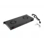 Ventiliatoriaus skydelis LANBERG AK-1502-B, 1U stovo, 2 ventiliatoriai, 230V, 38W, 483×44.5×192 mm, juodas