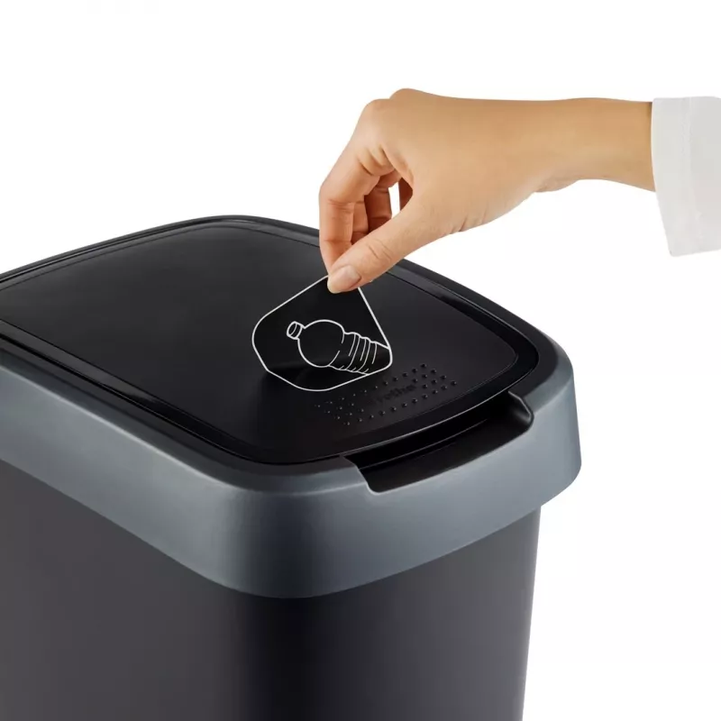 Atliekų dėžė Rotho Twist 50 L stačiakampė polipropileno, 50 L, 602×298×401 mm, juoda