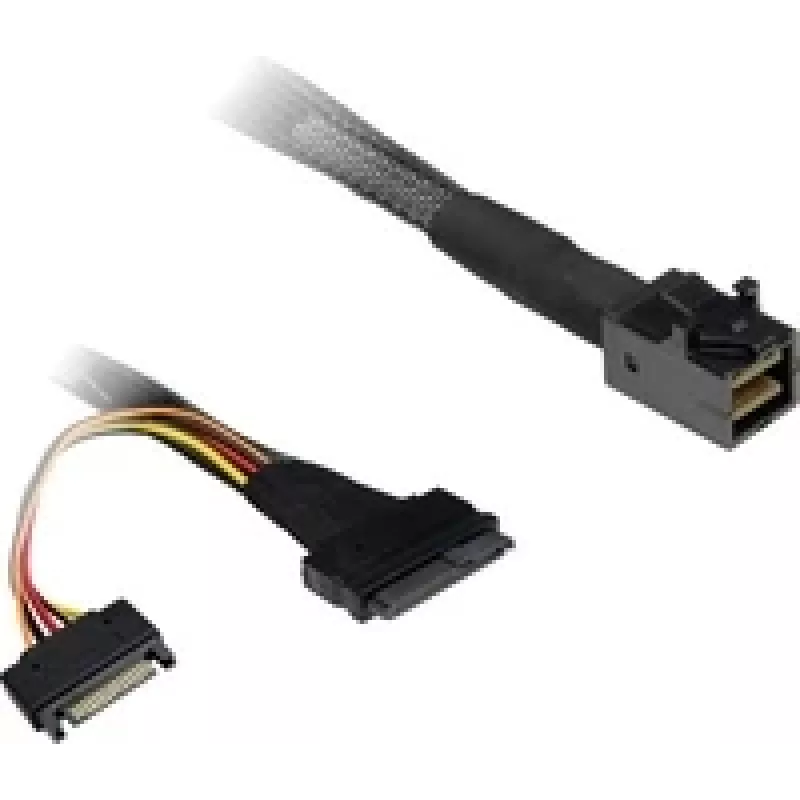 SFF laidas Inter-Tech SFF-8643 SFF-8639 juodas kompaktiškas dizainas
