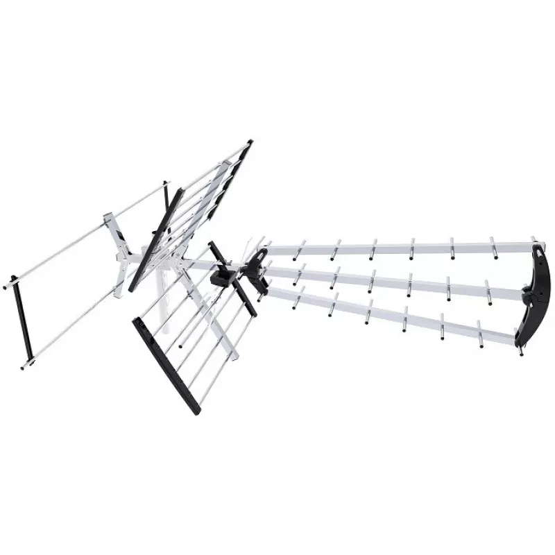 Lauko/vidaus DVB-T antena LIBOX LB2000 su 69 dB stiprintuvu, dviguba poliarizacija, 174–790 MHz, aliuminis/juoda