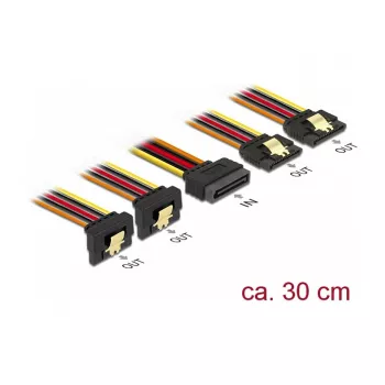 Vidinis maitinimo kabelis DeLOCK 60151 0,3 m 4 x SATA 15 kontaktų