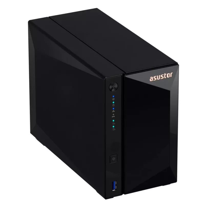 Asustor DRIVESTOR 2 Pro Gen2 AS3302T v2 NAS Realtek RTD1619B 2 GB DDR4 ADM juoda