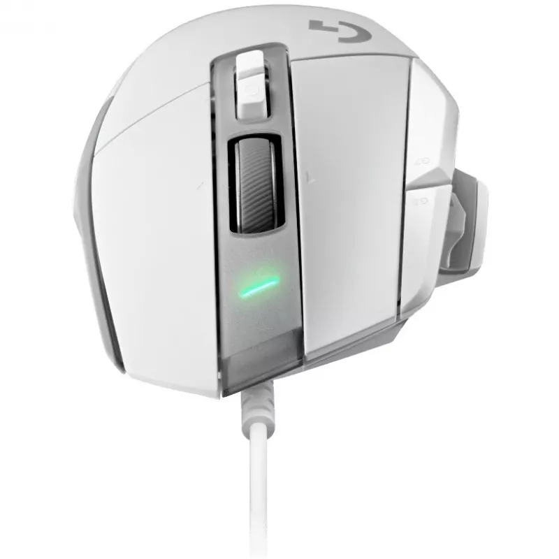 Žaidimų pelės rinkinys „Logitech G G502 X“ su kietu žaidimų pelės kilimėliu „G240“ – dešiniarankė, optinė 25600 DPI, USB Type-A, 13 mygtukų, balta