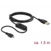 USB laidas DeLOCK 84803 USB 2.0 1,5 m USB A Micro-USB B Juodas