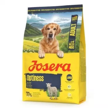 Sausas šunų maistas JOSERA Adult Optiness 3 kg — avienos skonio, 22% baltymų, 12% riebalų, suaugusiems vidutinių veislių šunims