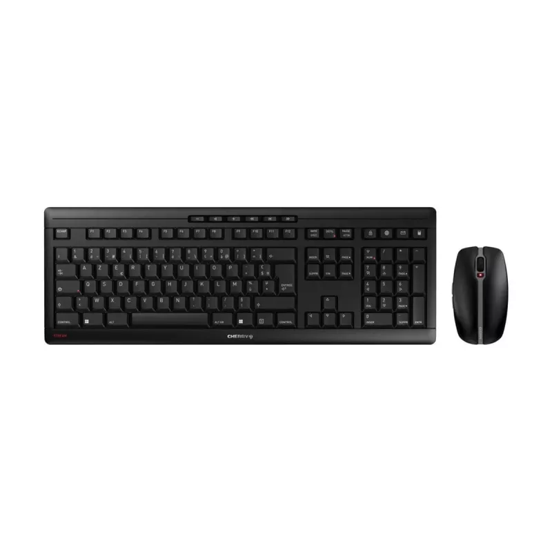 CHERRY Stream Desktop klaviatūra Pelė įtraukta Biuro RF Belaidis AZERTY Prancūziška Juoda