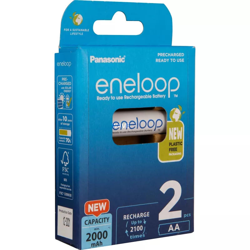 Rechargeable batteries PANASONIC ENELOOP AA 2000 mAh 2 vnt. (BK-3MCDE/2CP)