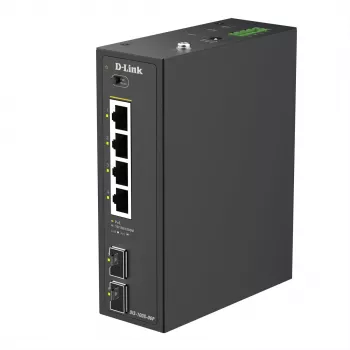 D-Link 6 prievadų Gigabit pramoninis PoE+ nevaldomas komutatorius su 2 SFP prievadais