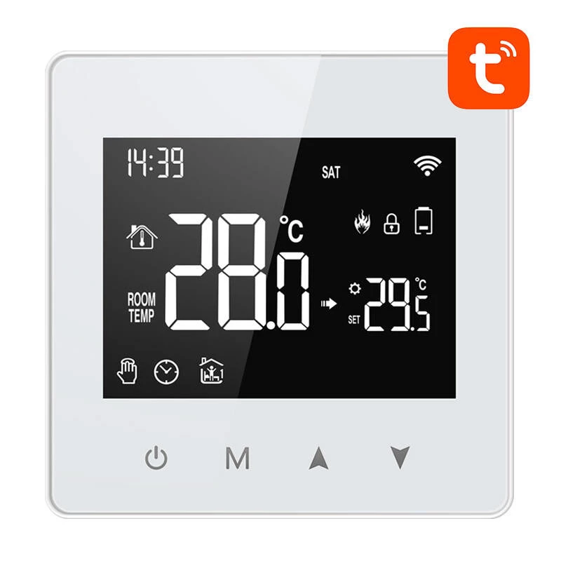 Išmanusis termostatas Avatto ZWT198 ZigBee TUYA – ZigBee ryšiu valdomas kambario termostatas, modelis ZWT198