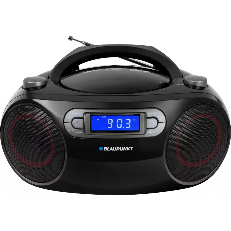 Boombox FM PLL CD/MP3/USB/AUX/Laikrodis/Žadintuvas