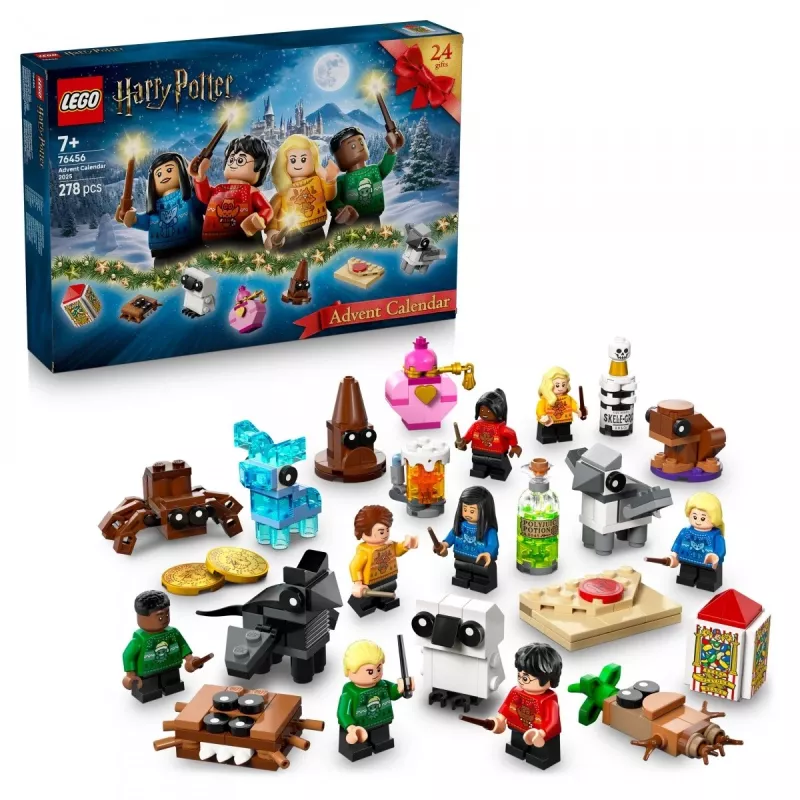 Statybinis žaislas LEGO Harry Potter Advento kalendorius 2025 rinkinys 76456 — 278 detalės, 8 minifigūrėlės, amžius 7+