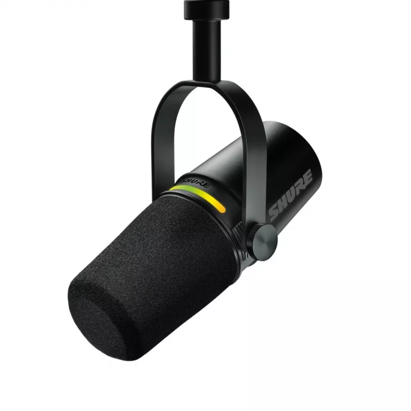 Shure MV7+-K-BNDL - pultinis/vokalinis mikrofonas su XLR/USB-C jungtimi, juodas + stalinis stovas GATOR