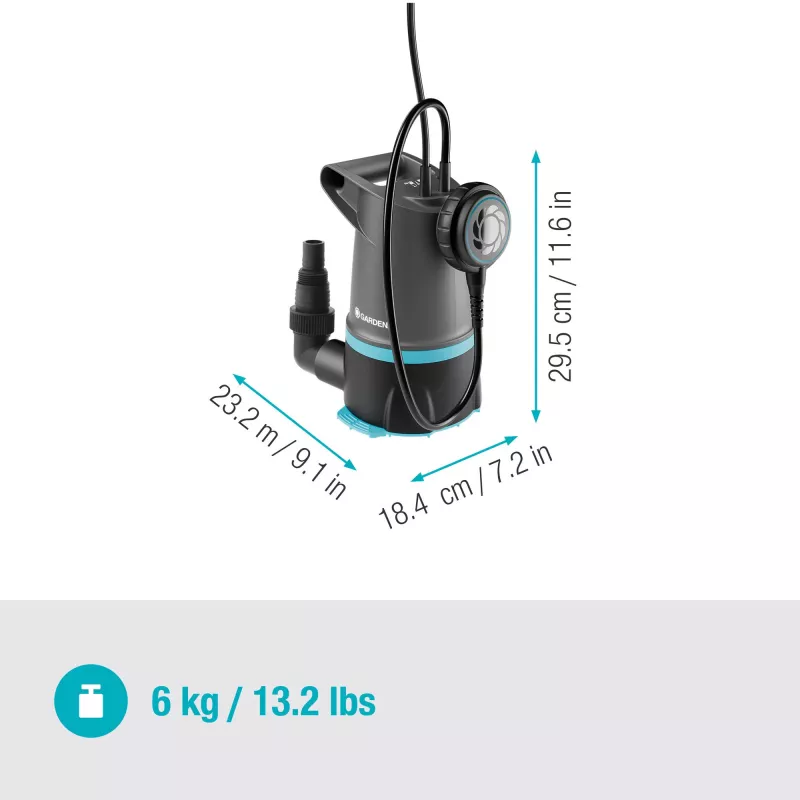 Povandeninis siurblys GARDENA 09018-47 — 550 W variklis vandens šalinimui ir perkėlimui