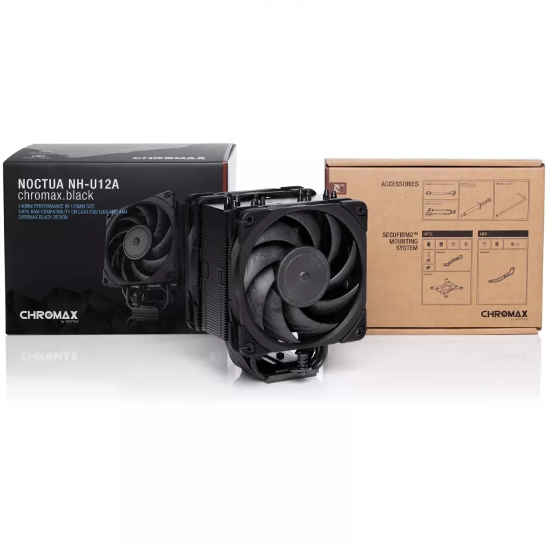 Noctua NH-U12A CHROMAX.Juoda procesoriaus aušintuvas