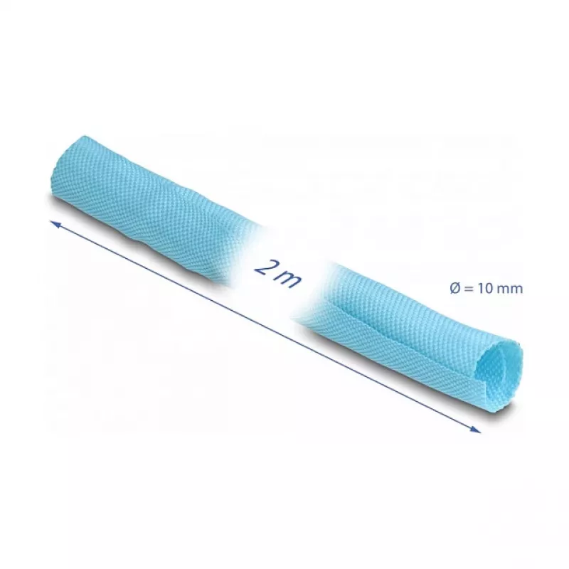 DeLOCK Woven Sleeve savaime užsidaranti karščiui atspari 2 m x 10 mm mėlyna