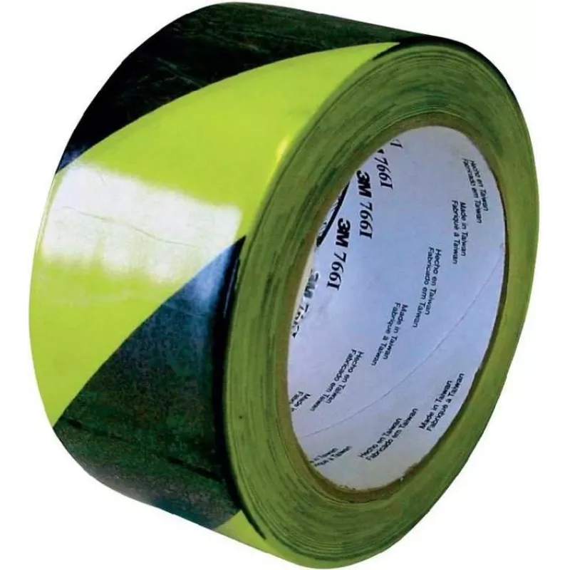 PVC žymėjimo juosta 3M 766i, 33 m × 50 mm, juoda/geltona
