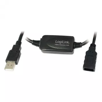 LogiLink UA0143 USB laidas USB 2.0 USB-A kištukas į lizdą 10,00 m juodas