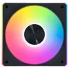 120mm Lian Li UNI FAN CL Wireless Reverse Juoda — modelis 12RCL1W1B, magnetinė jungtis, modulinis RGB