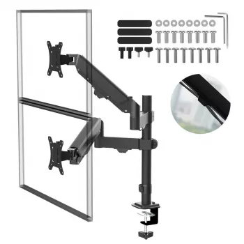 Maclean 2 monitor mount, gas spring, 17-32, 2-10kg, black, MC-136