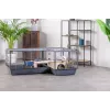 Patalpose laikoma triušių narvelė ZOLUX Neolife Connect 101,5×54×51 cm — metalinis rėmas, plastikinis pagrindas, pilka