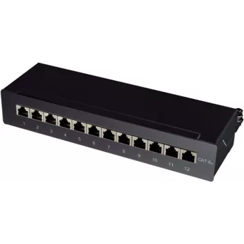 Logilink Patchpanel desktop/wall Cat.6A STP 12 Ports, juoda (NP0019B)