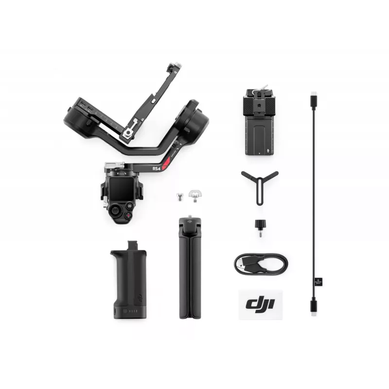 Rankinis kameros stabilizatorius DJI RS4, aliuminio korpusas, 12 val. baterija, 1,066 kg, juodas