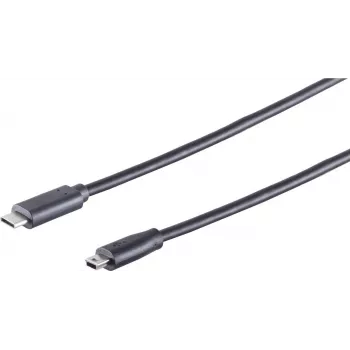 USB laidas S/CONN 77144-1.8 1.8m USB C Mini-USB B juodas