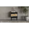 Cama INSERTO Naktinė spintelė, 2 vnt., 50x40x61.5 cm, juodas + LED