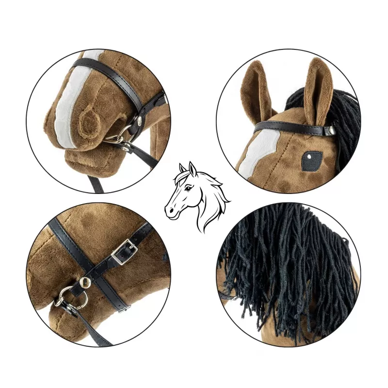 Arkliukas ant pagaliuko Hobby Horse tamsiai rudas