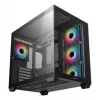 PC korpusas DeepCool CG530 4F Midi Tower Juoda — grūdintas stiklas, ATX/ITX/Micro ATX, 3x120mm ventiliatoriai, USB-C