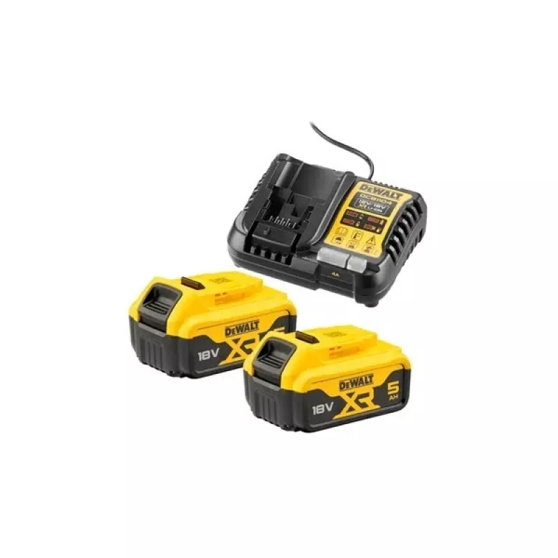 Baterijos ir įkroviklio rinkinys DeWALT DCB1104P2 18 V 5,0 Ah (2 baterijos, įkroviklis)
