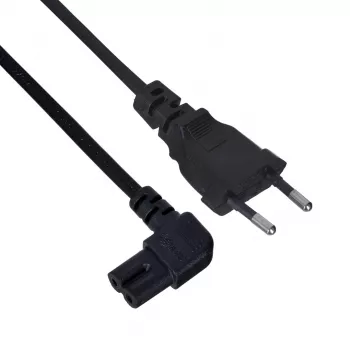 Maitinimo laidas SAVIO CL-144, 3 m, kampinis 2 kontaktų į IEC Type E jungtį, juodas