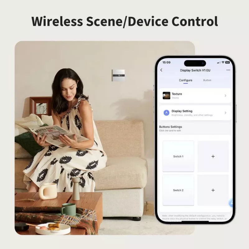 AQARA Display Switch V1 (WS-K02D) – Zigbee jungiklis su ekranu