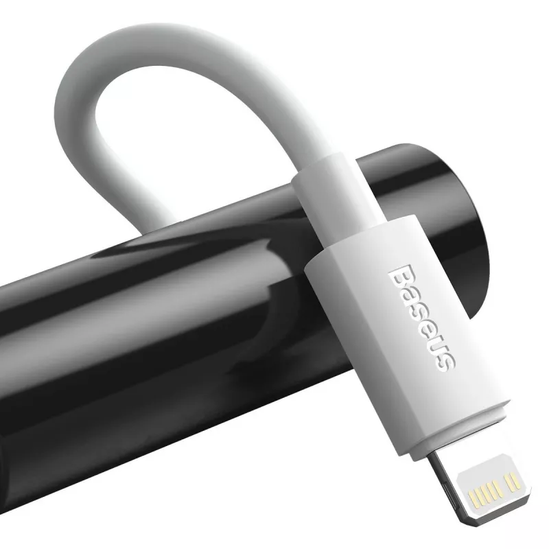 Baseus Simple Wisdom duomenų laido rinkinys USB-C į Lightning PD 20W (2 vnt./rinkinys) 1,5 m, baltas