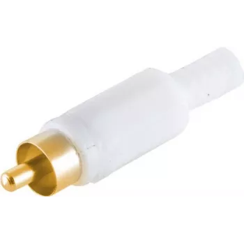 RCA (Cinch) kištukas ShiverPeaks 51400-WG — baltas korpusas, paauksuoti kontaktai