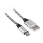 USB laidas Tracer TRAKBK46928 1 m USB A Micro-USB B juoda sidabrinė