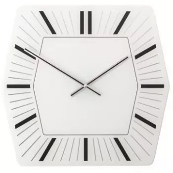 NeXtime klok 8128wi Hexagon, 43x43 cm, Sieninis, Baltas