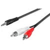 Wentronic Goobay 3,5 mm lizdo / RCA adapterio kabelis, juodas, 10 m - 3,5 mm kištukas (3 kontaktų, stereofoninis) > 2x RCA kištukas (garso kairė / dešinė) (50441)