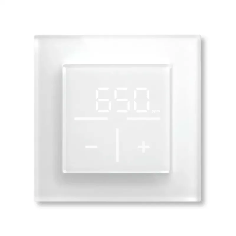 Stiklinis sieninis termostatas Homematic IP 161333A0 su CO2 jutikliu, skaitmeninis RF, 230 V, 54,5×54,5×29 mm