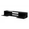 TV spintelė Cama Meble SLIDE 200K — 200x40x37 cm, blizgiai juoda, medžio drožlių plokštės viršus