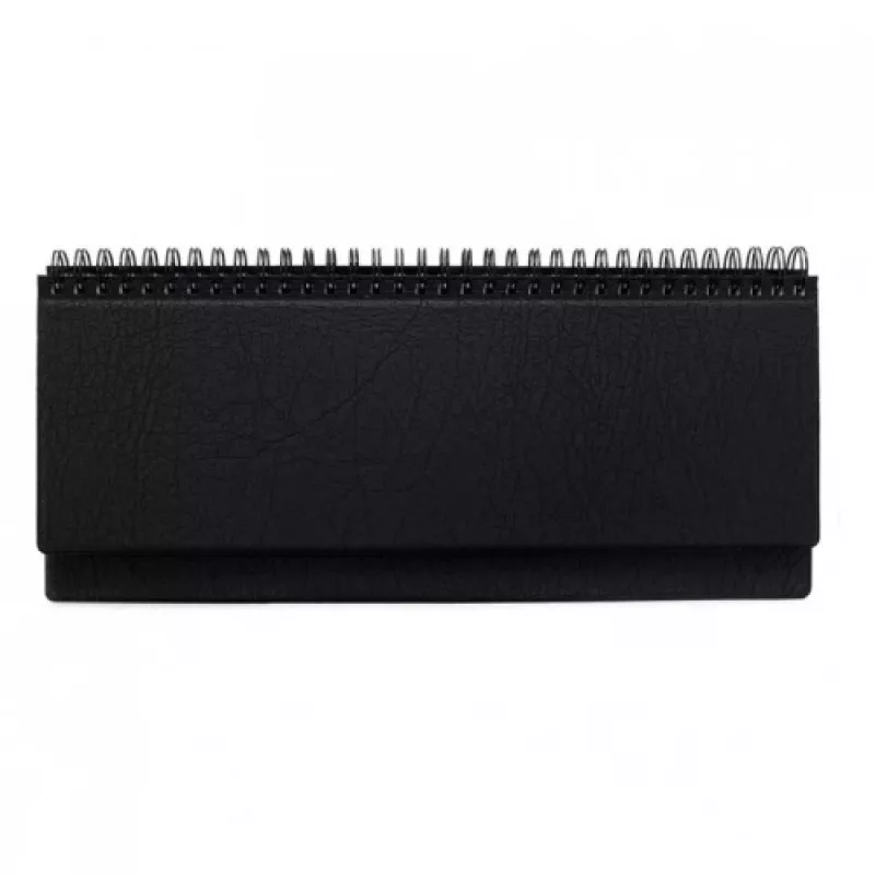 Horizontalus stalo kalendorius Memo PVC 2026 m. Juodas