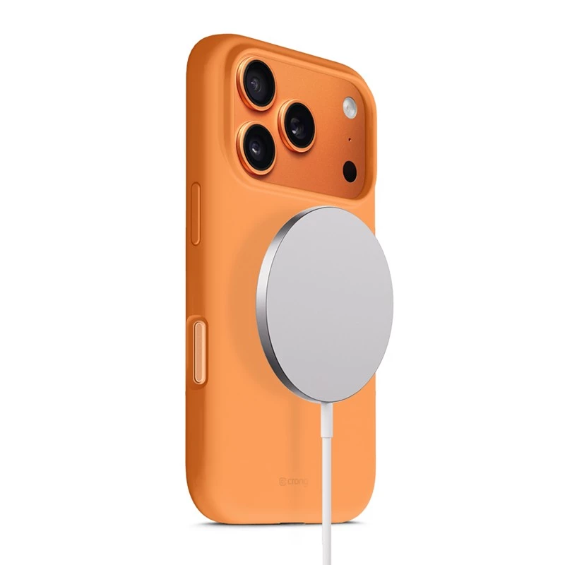 Apsauginis MagSafe dėklas Crong, skirtas iPhone 17 Pro — oranžinis