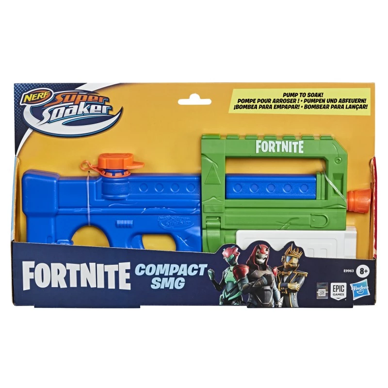 Vandens šaudyklė NERF Super Soaker Fortnite Compact SMG 2023 modelis (žaislinis vandens šaulys)