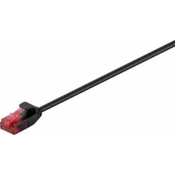 Wentronic Goobay CAT 6 plonas-komutacinis kabelis, U/UTP, juodas, 0,25 m – varinis (71548)