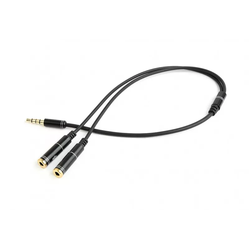 Garso adapteris Gembird CCA-417M 2×3.5mm kištukas į 3.5mm lizdą, 0.2 m, juodas