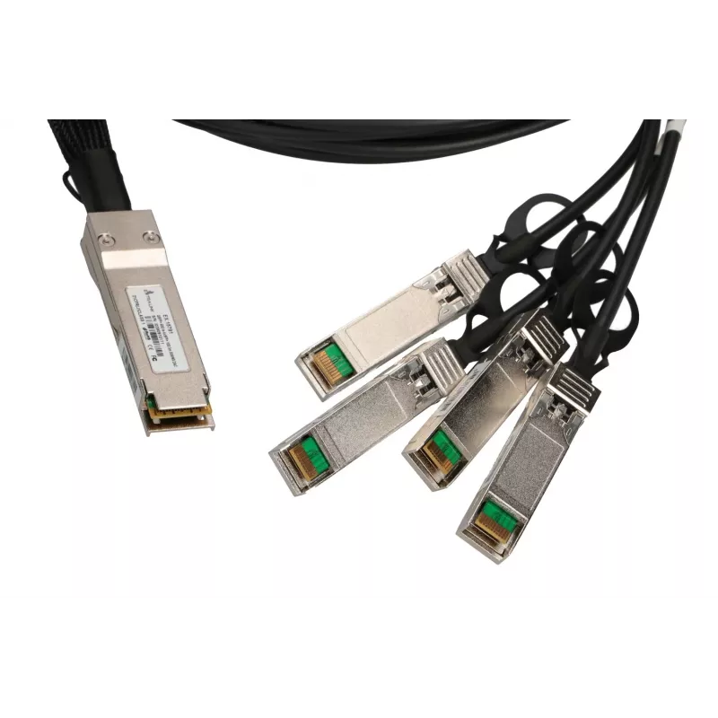 QSFP+ DAC kabelis Extralink 40 Gbit/s į 4×10 Gbit/s, 3 m, 30AWG, QSFP+ laidas–laidas