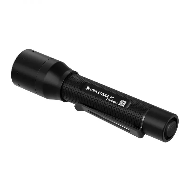 Rankinis žibintuvėlis Ledlenser P5 Juodas, LED, 140 lm, AA baterija, IP54, aliuminis, kišeninis segtukas