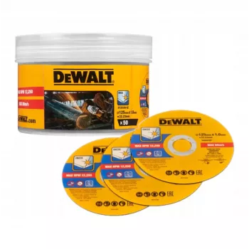 Pjovimo diskas 125 mm x 1 mm, DeWalt, pakuotėje 50 vnt.